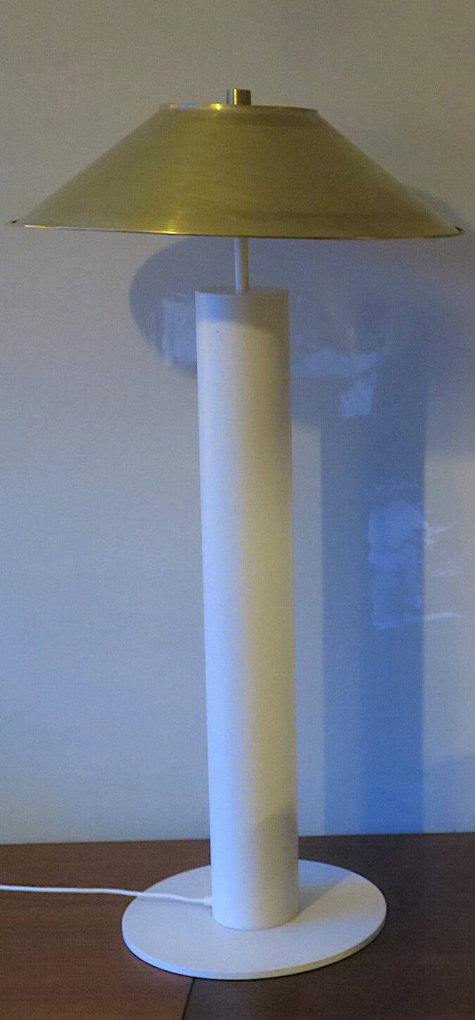 Mid century Italian floor lamp with brass shade, 1970s