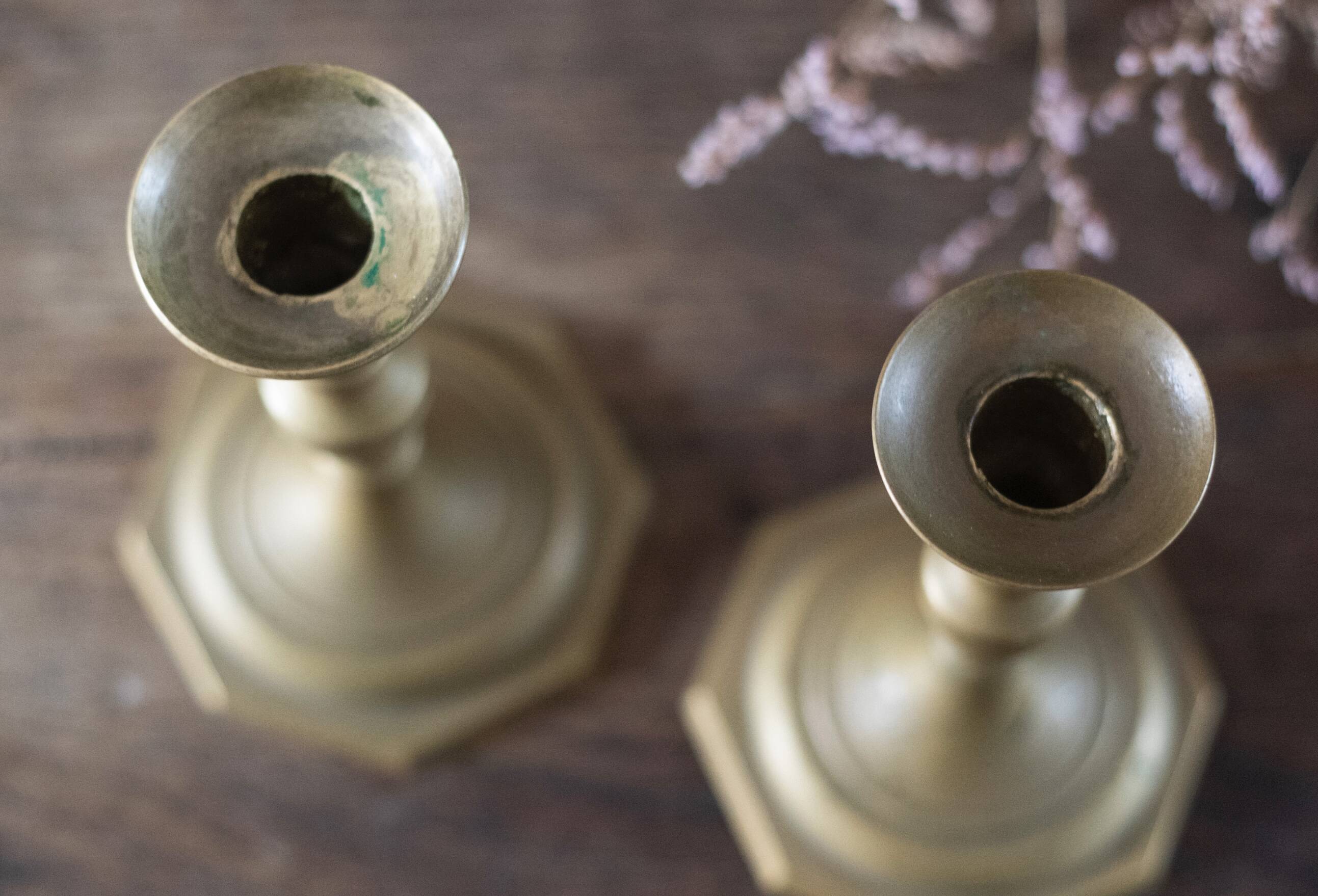 Pair of vintage brass candlesticks