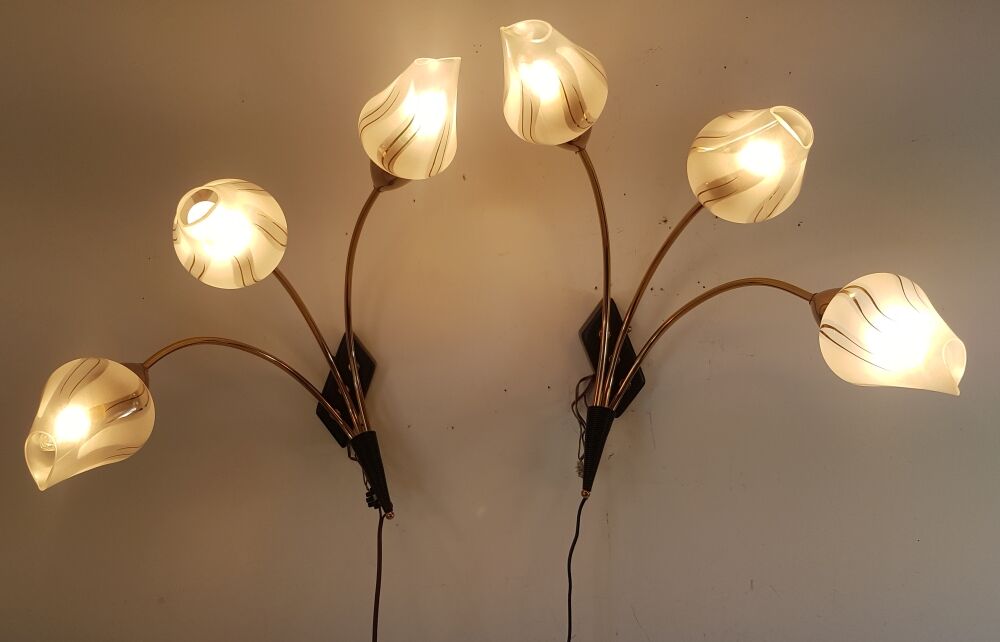 Pair of 50-60s sconces