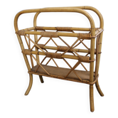 Porte revues rotin, taille XL, années 1960-70