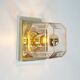 Pair of glass and brass wall lamps by Glashutte Limburg