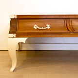Table basse vintage en teck avec pieds en acier