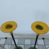 Pair of 80s Memphis era candlesticks