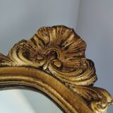 Antique large violin-shaped mirror in gilded wood, Rococo style, Louis XV (80x50 cm)