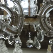 Maria Theresa crystal chandelier with leaf drops, 6 lights, mid-20th c.