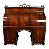 Grand bureau cylindre Louis-Philippe en acajou et érable - 1840-1860