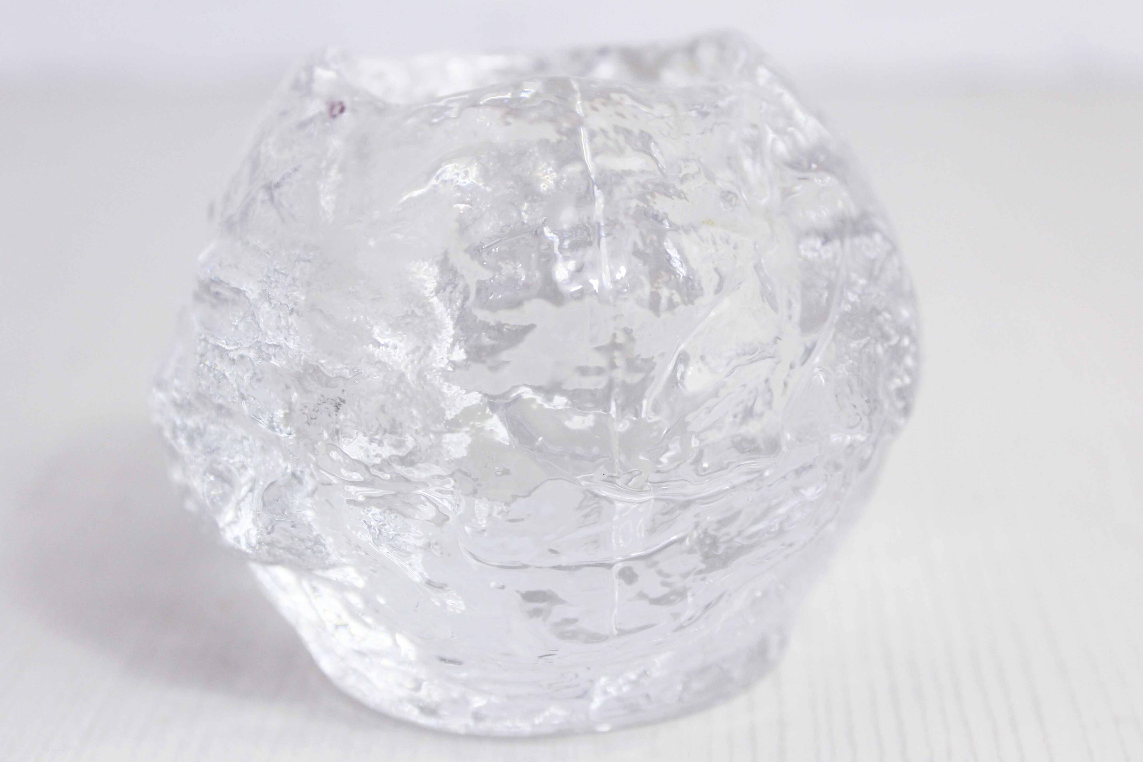 Glass "snowball" tealight candle holder