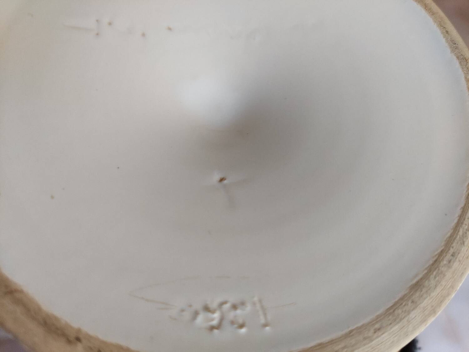 Vase signed Pol Chambost in white enameled ceramic