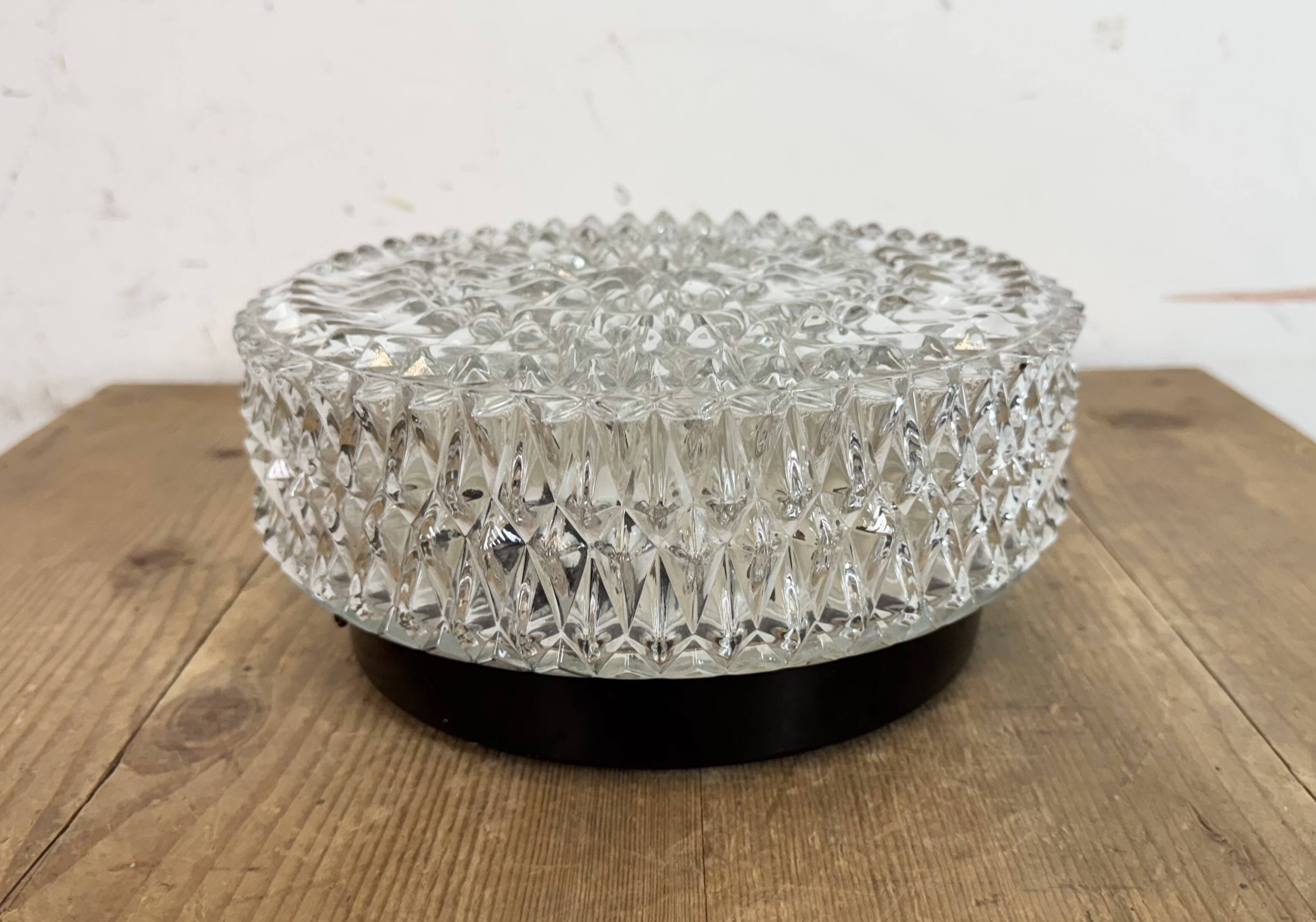 Vintage Glass Wall or Ceiling Light from Napako, 1970s