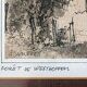 Painting by Gérard ANDRÈS (1930) Watercolored Indian ink Westhoffen Forest