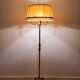 Golden floor lamp with pleated shade – Mid 20th century