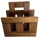 Midcentury brutalist oak magazine rack or holder, Dutch ca 1960s