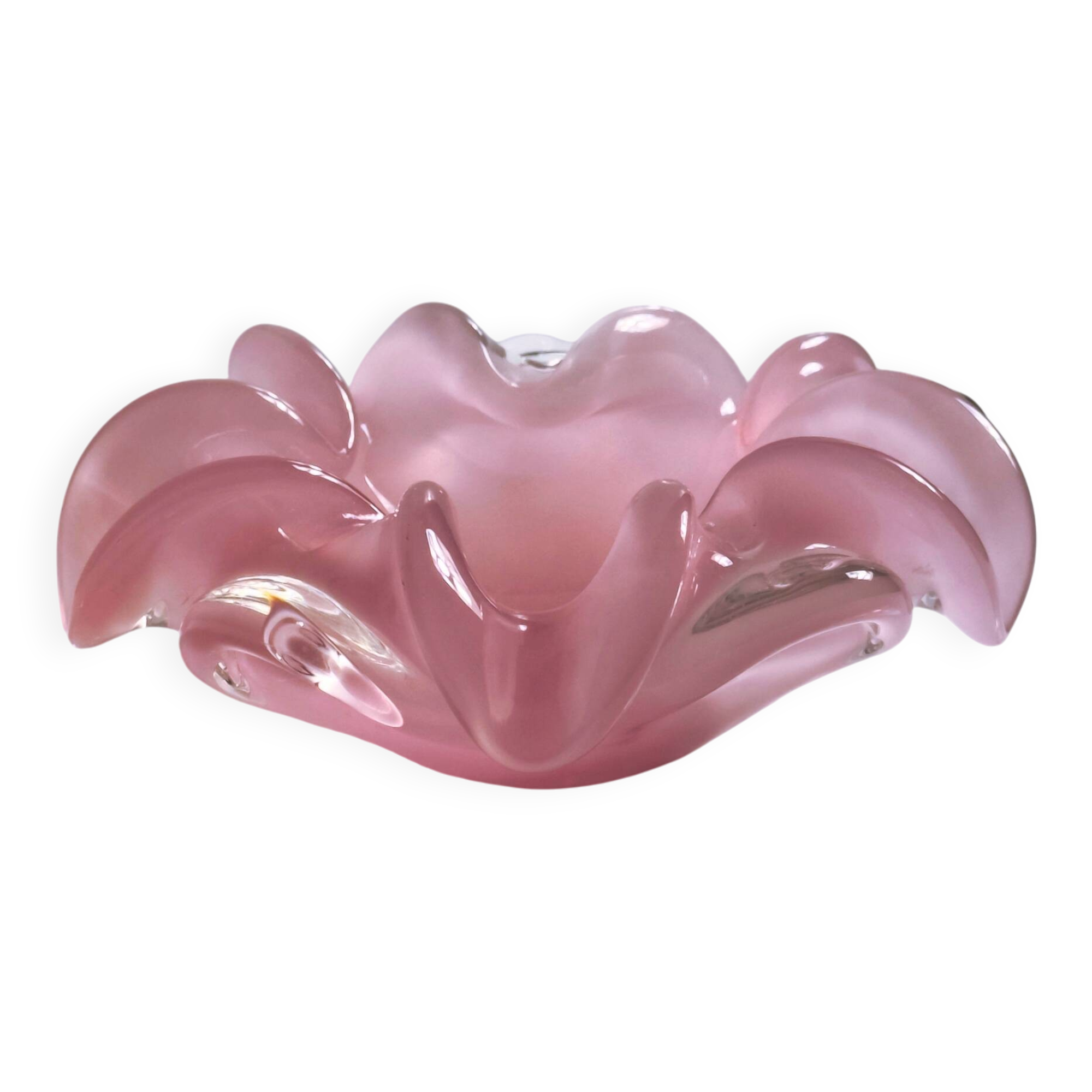 Opaline Murano Ashtray by Alfredo Barbini for Vetreria G. Campanella -1950s