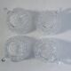 Set 4 cups coffee clear glass chiseled vintage