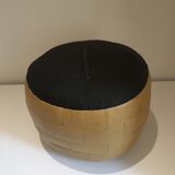 Pouf en cuir, design année 1970