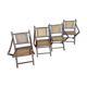 Set of 4 folding chairs old colonial style