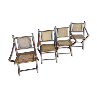 Set of 4 folding chairs old colonial style