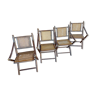Set of 4 folding chairs old colonial style