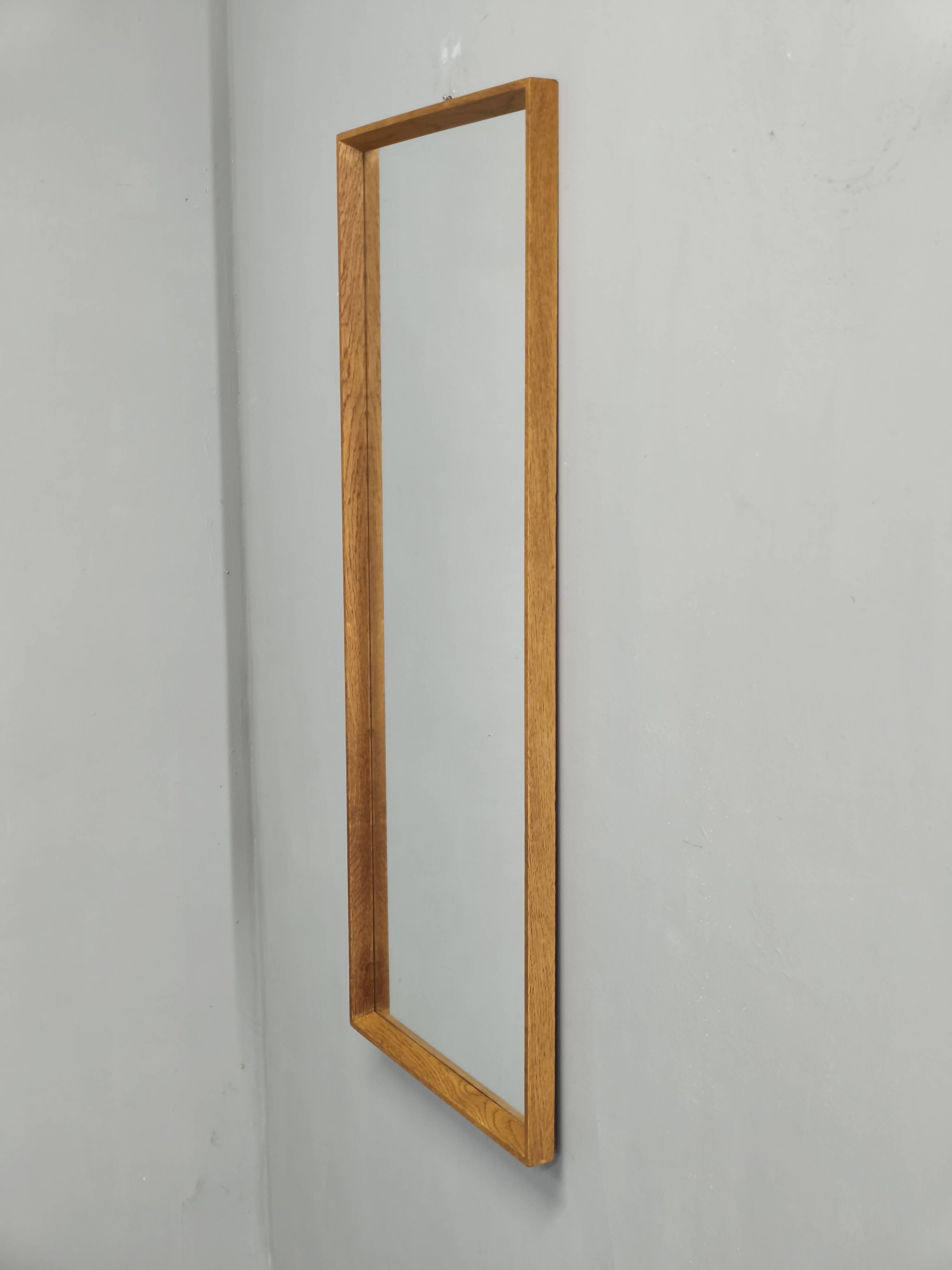 Danish Wall Mirror in Oak from the Mid-Century, 1960s