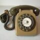 Ancien téléphone fixe à cadran SO.CO.TEL S63 couleur vert olive déco vintage