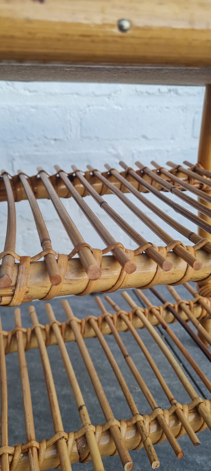 Rattan bedside table 1960