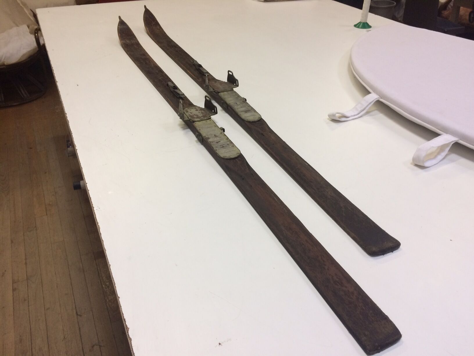 Pair of old wooden skis 1900