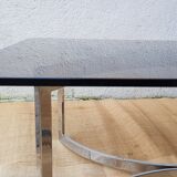70's glass and chrome metal coffee table