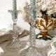 Pair of molded glass candlesticks - 1960s