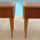 2 vintage scandinavian drawer nightstands with clamshell door