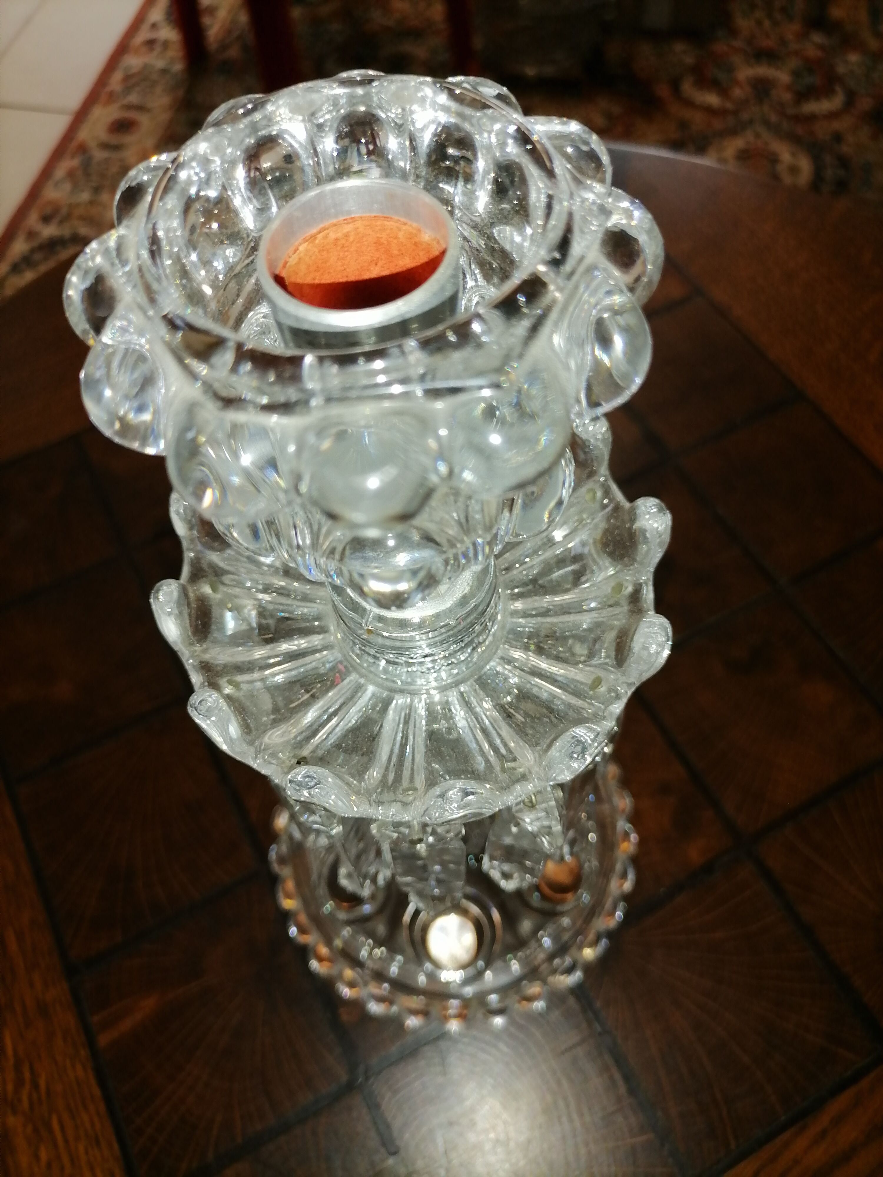 Chandelier verre et pampille de cristal