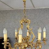 Large Louis XV style chandelier in gilded bronze circa 1950