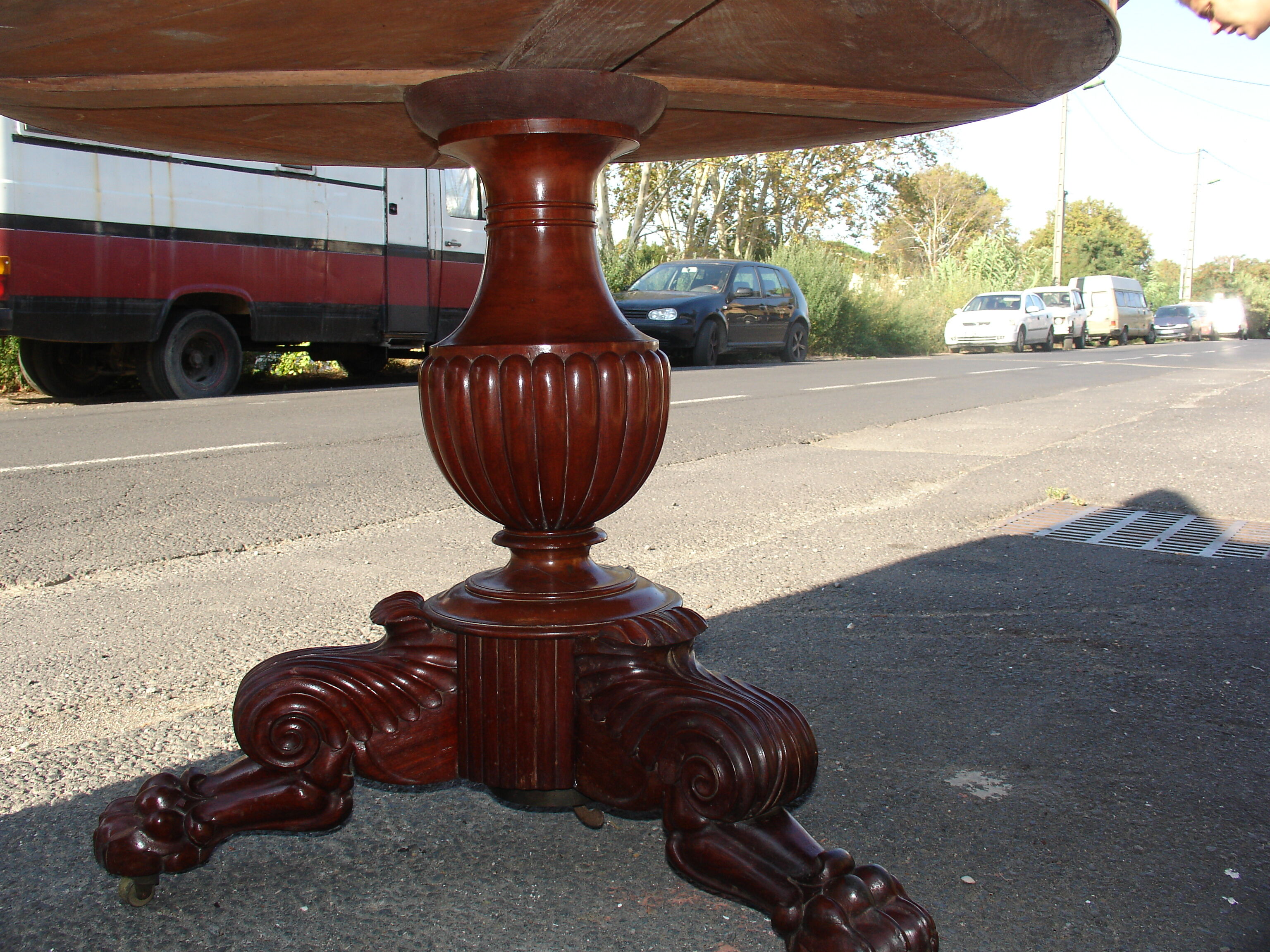 Table drum time empire with its marble Bowl st anne