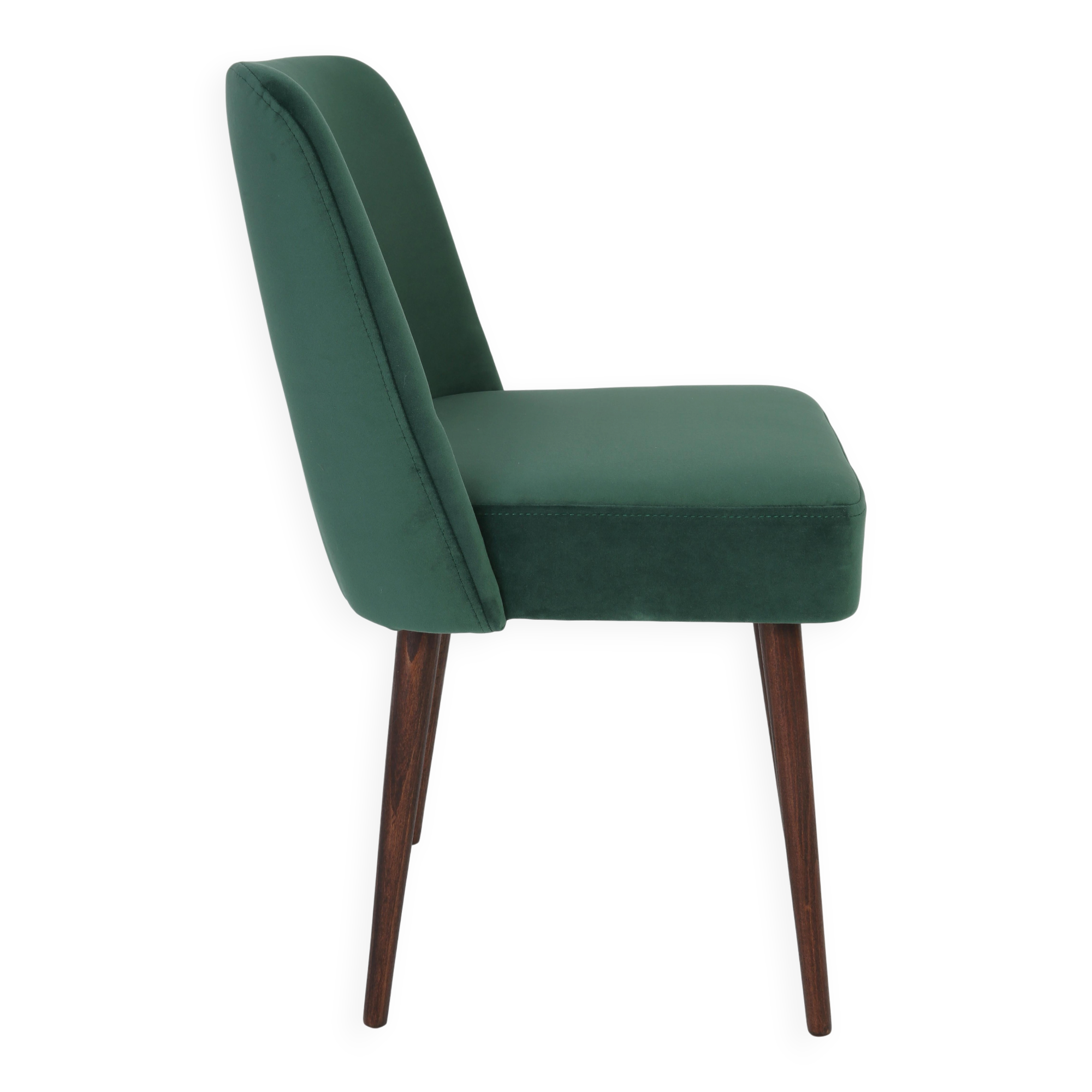 "Shell" Chair Dark Green Velvet, 1960s