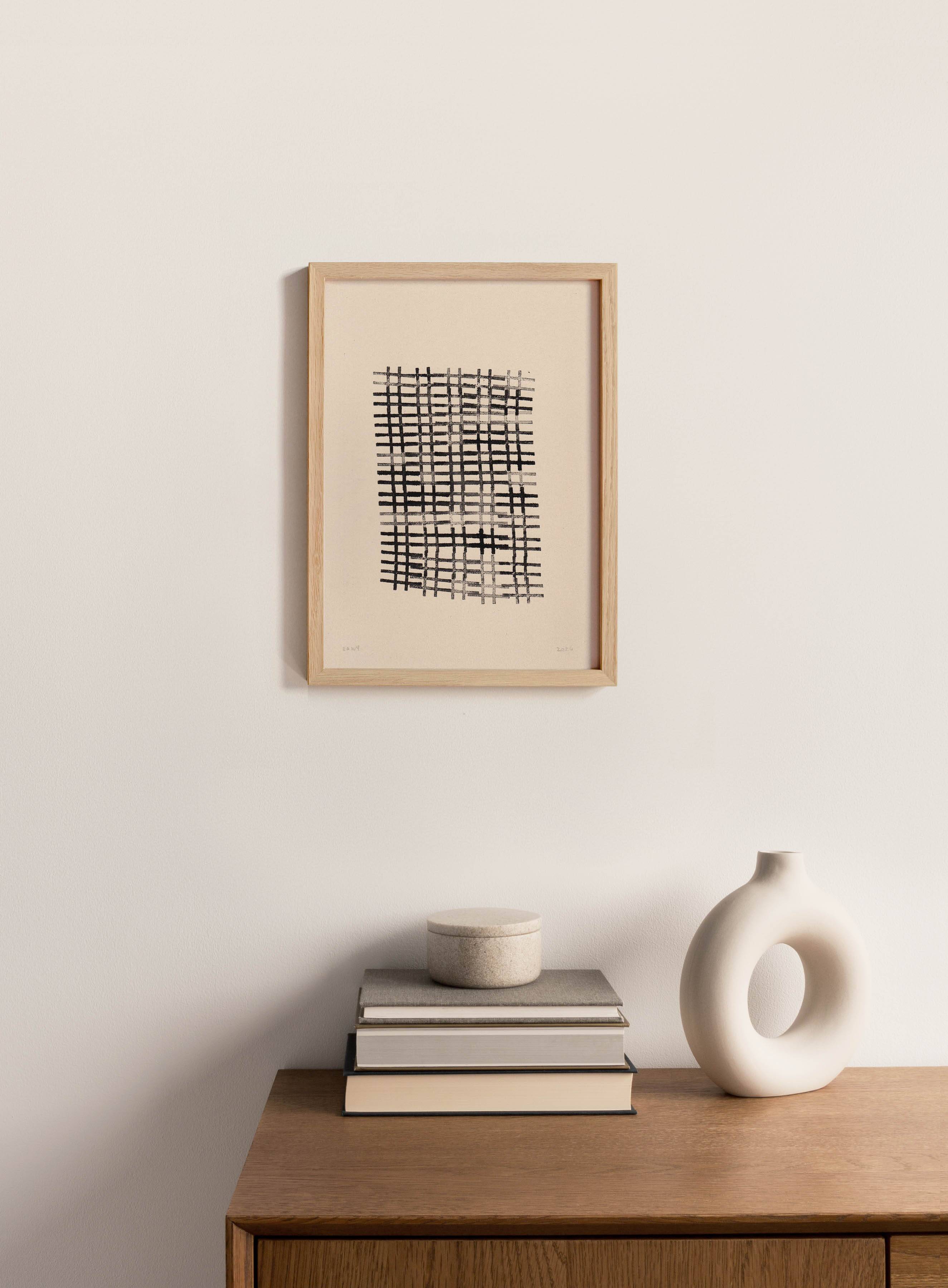 Painting on paper - abstract painting -H858 signed Eawy