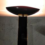 Vintage floor lamp design 1980 in lacquered metal ceramic and brass
