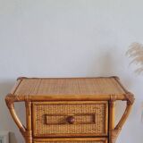 Rattan chest of drawers from the 1970s.