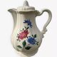 Grande théière en céramique à décor de fleurs Digoin Sarreguemines