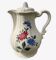 Large ceramic teapot with floral decoration, Digoin Sarreguemines