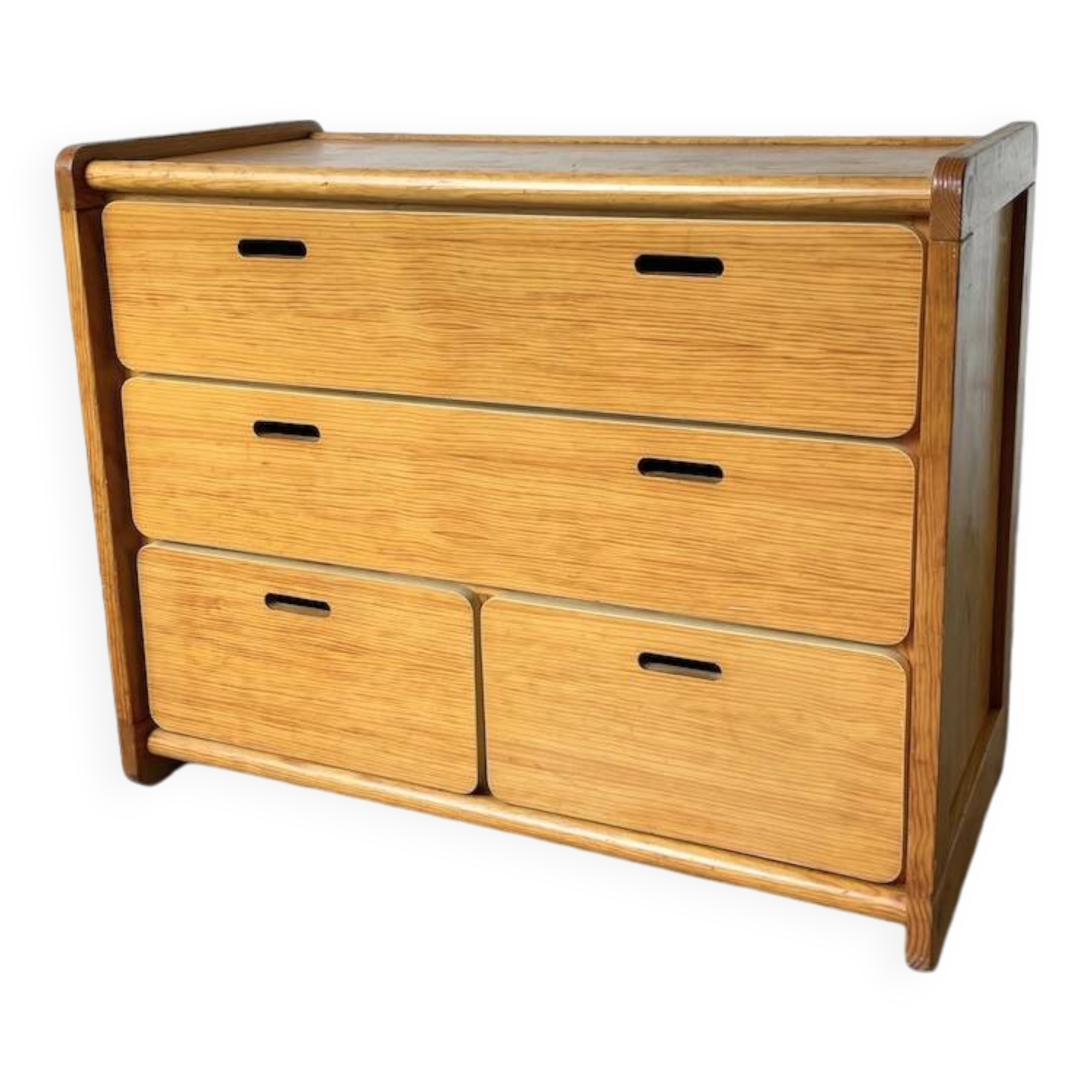1980s pine chest of drawers