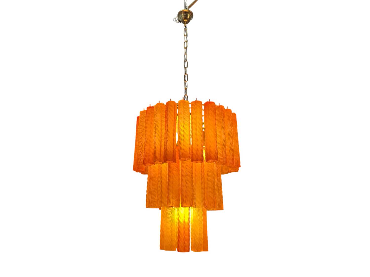 Murano Glass Tube Chandelier, Italy, 1970s