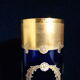 Vase Jugendstil en bleu cobalt avec guirlandes en email doré