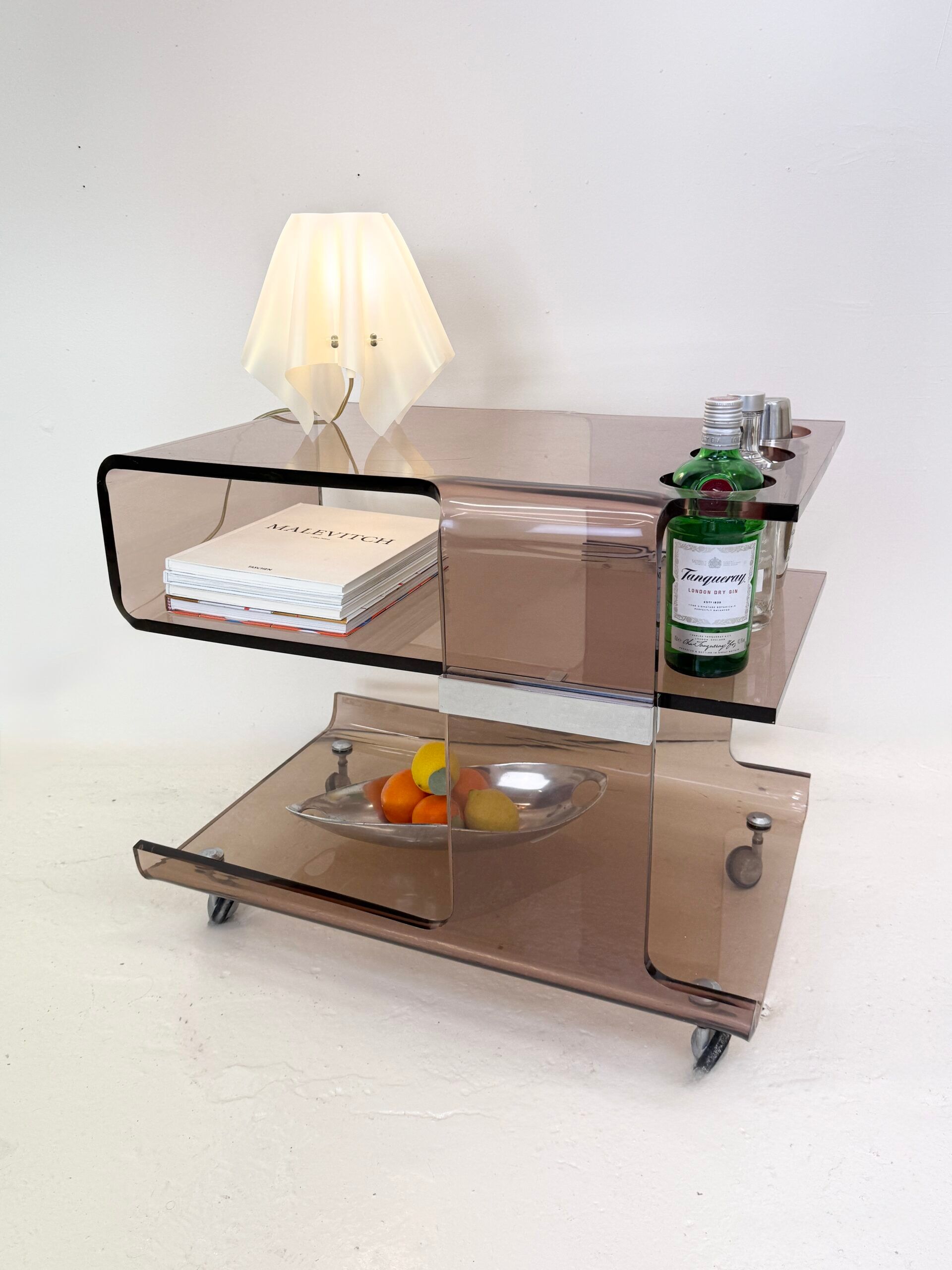 A plexiglass bar signed "Michel Dumas", 1970s.