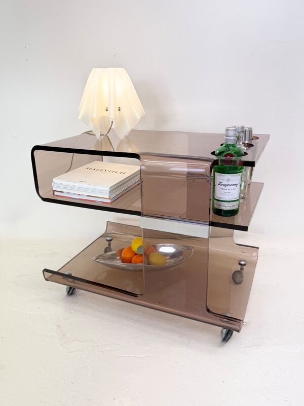 Bar en plexiglas signé « Michel Dumas », années 1970