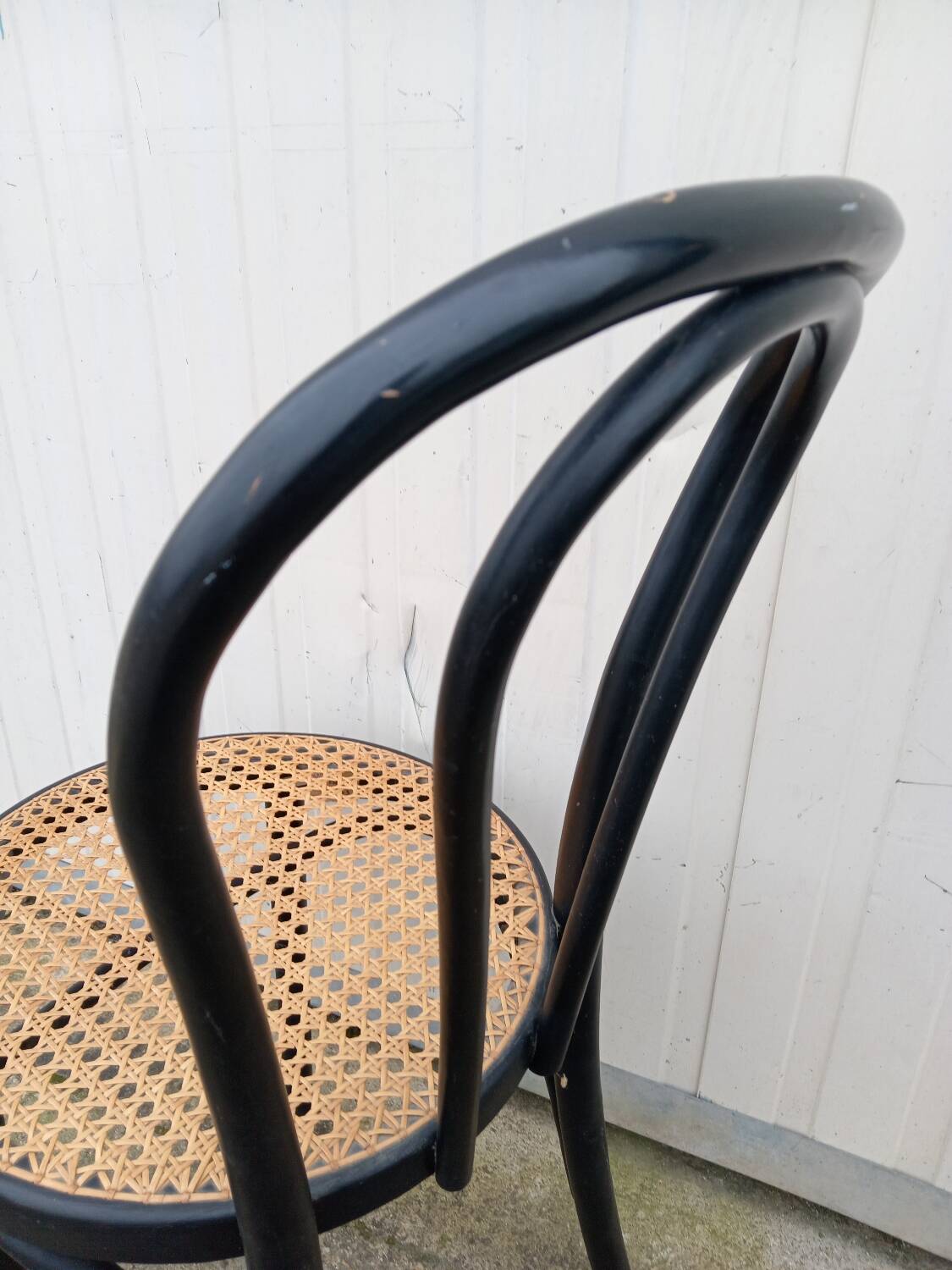 Pair of fmg bentwood and cane bistro chairs