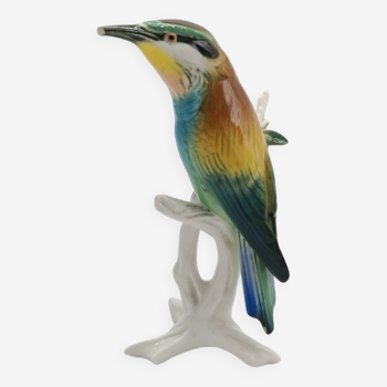 Bee-eater figurine in Saxony porcelain signed Karl Ens