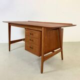Danish midcentury teak executive desk by Arne Vodder edited by Sibast