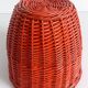 Bohemian Mid-Century Coral Red Wicker Basket, France, circa 1960s