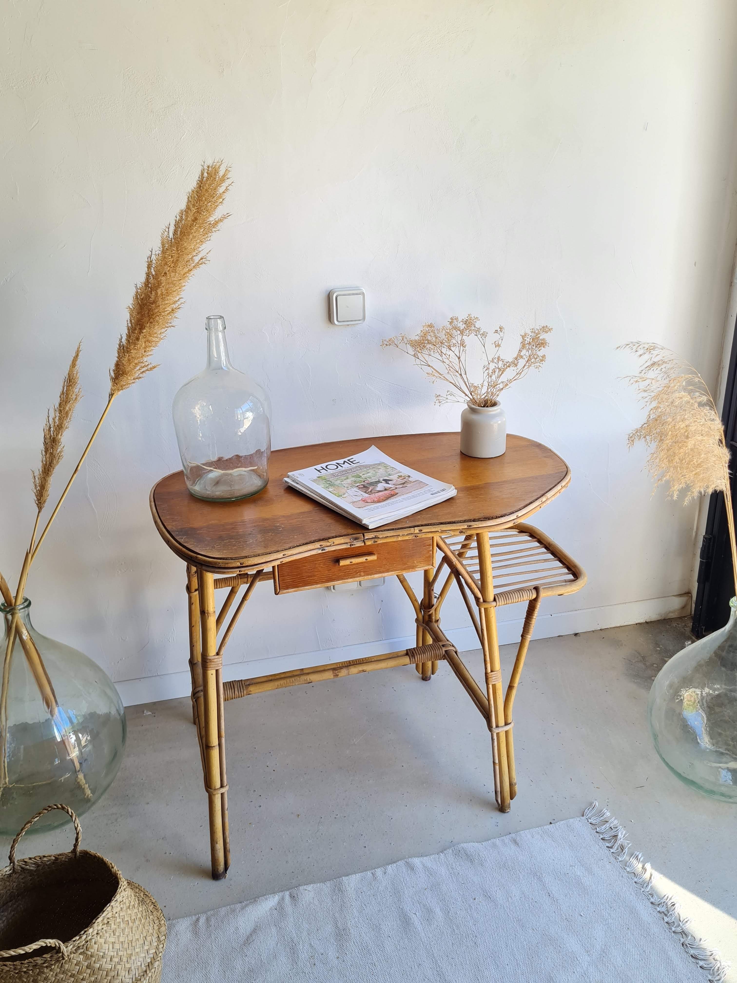 Vintage rattan desk