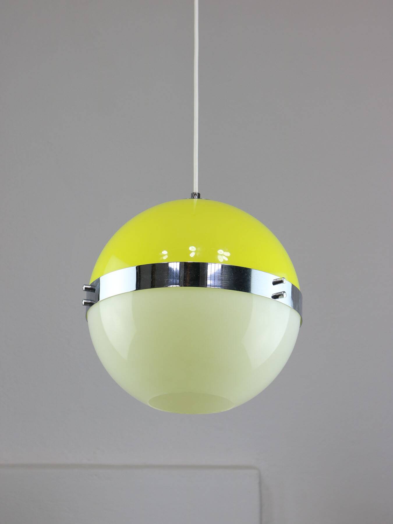 Space Age Italian Yellow Pendant Lamp, 1970s