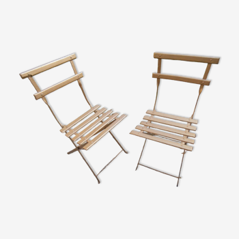Pair of garden or antique bistro folding chairs
